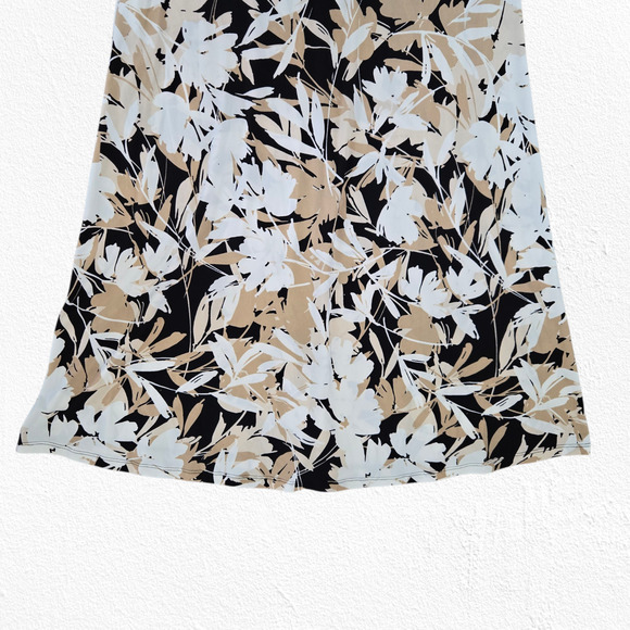 Anne Klein Khaki Multi Floral Ruffle Sleeve Workwear Shift Dress Size 2 NWT - Picture 3 of 10